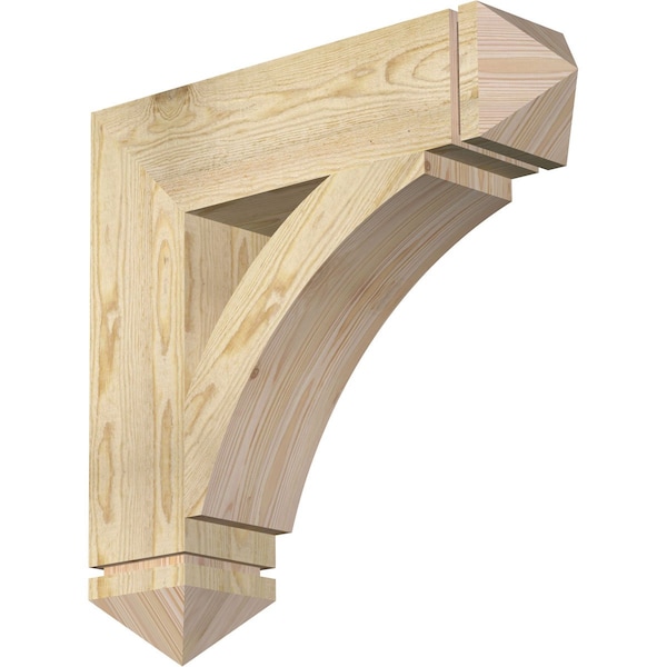 Ekena Millwork Thorton Arts & Crafts Rough Sawn Bracket, Douglas Fir, 6"W x 26"D x 26"H BKT06X26X26THR03RDF - main